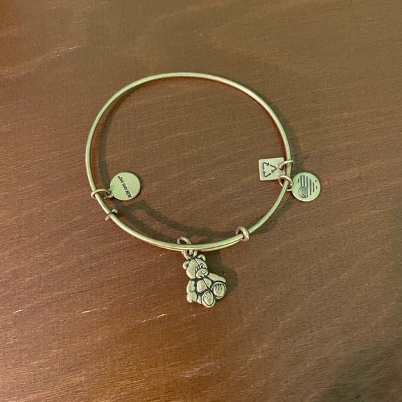 Gold Alex and ani RARE teddy bear adjustable slide bracelet - Picture 3 of 3